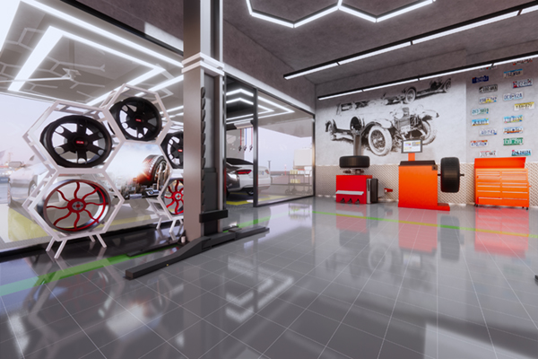 汽車(chē)美容維修店鋪裝修設(shè)計(jì)效果圖