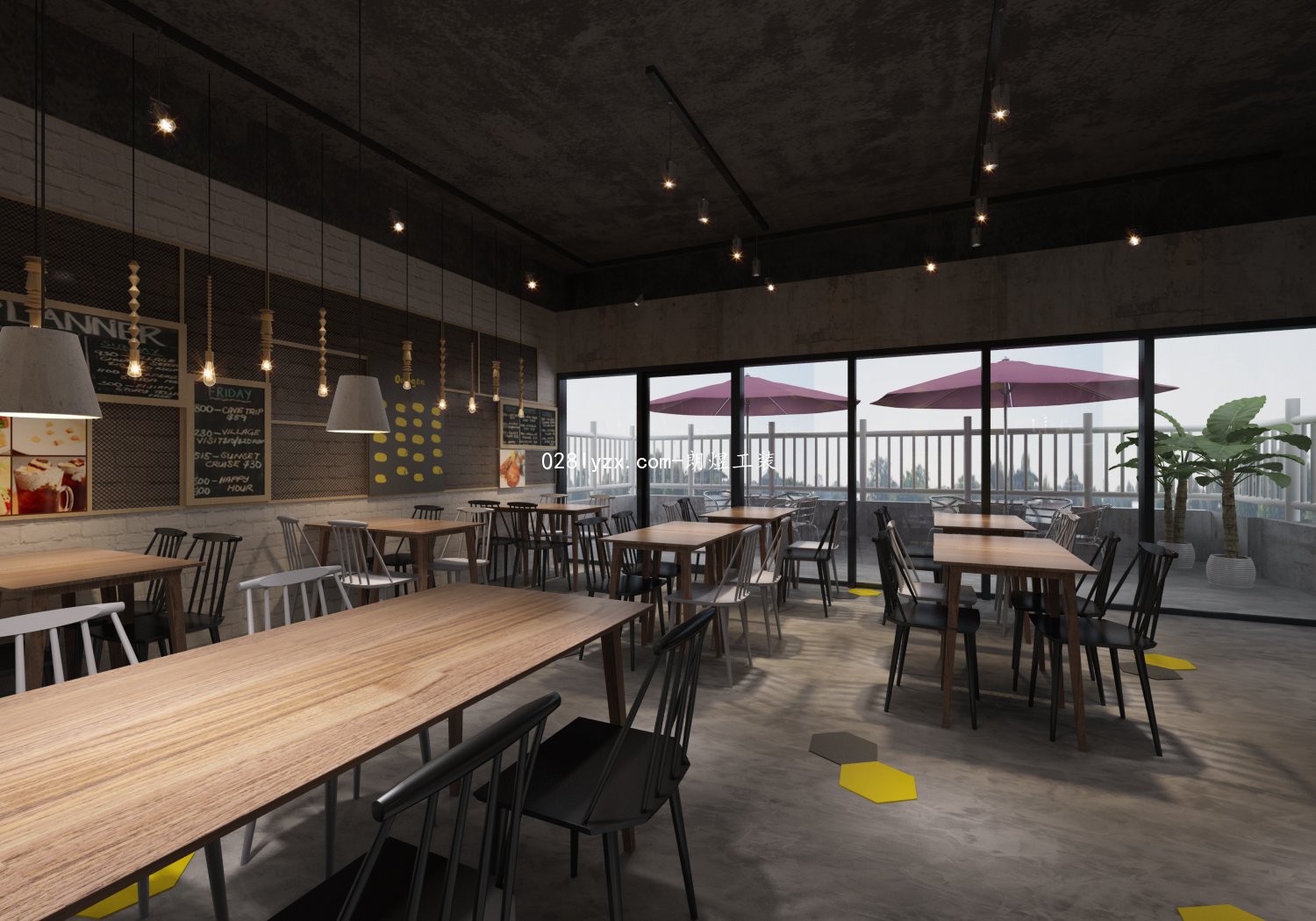 時(shí)尚簡約風(fēng)咖啡廳-成都朗煜店鋪裝修公司