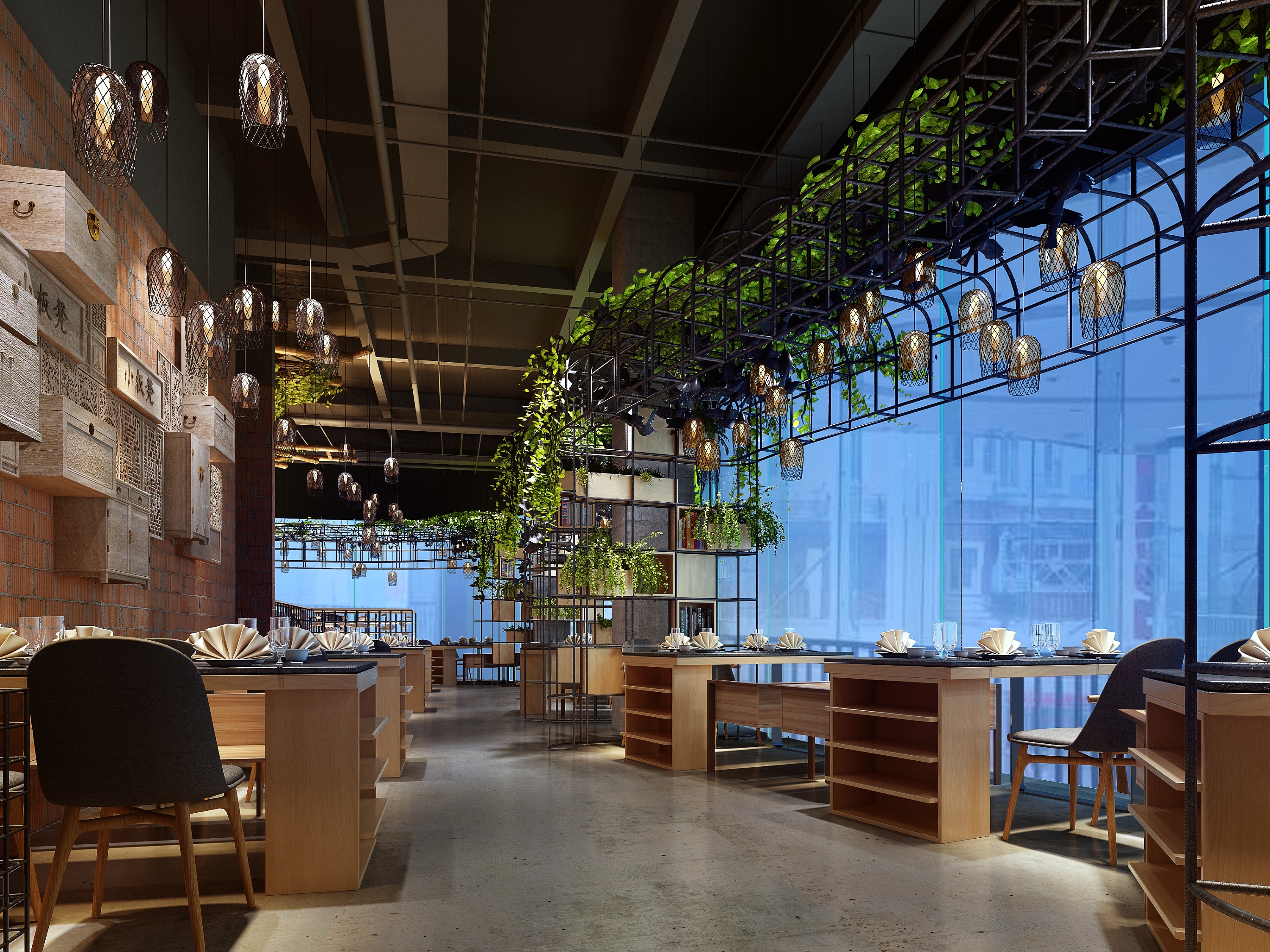 工業(yè)風火鍋店裝修風格