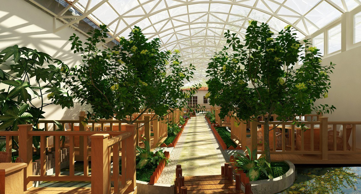 成都花園餐廳裝修設(shè)計(jì)效果圖