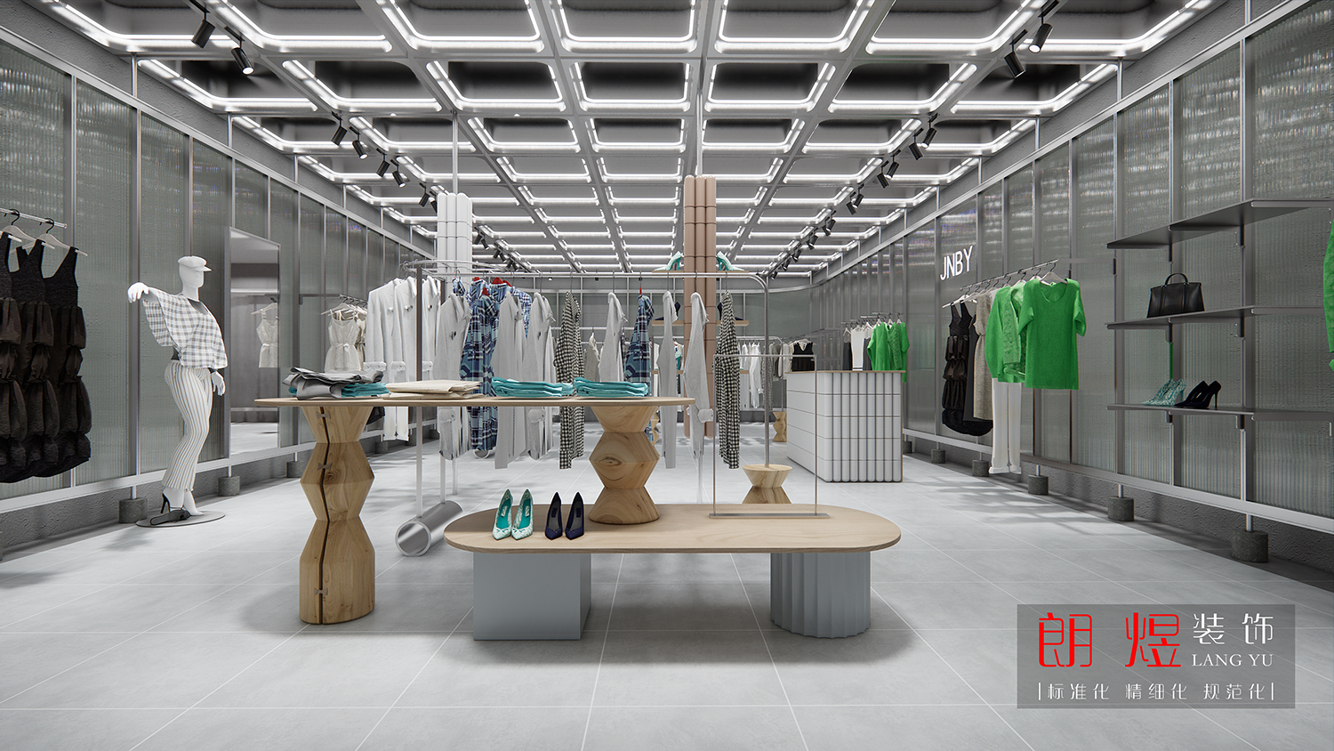 2022年簡約時(shí)尚服裝店裝修效果圖