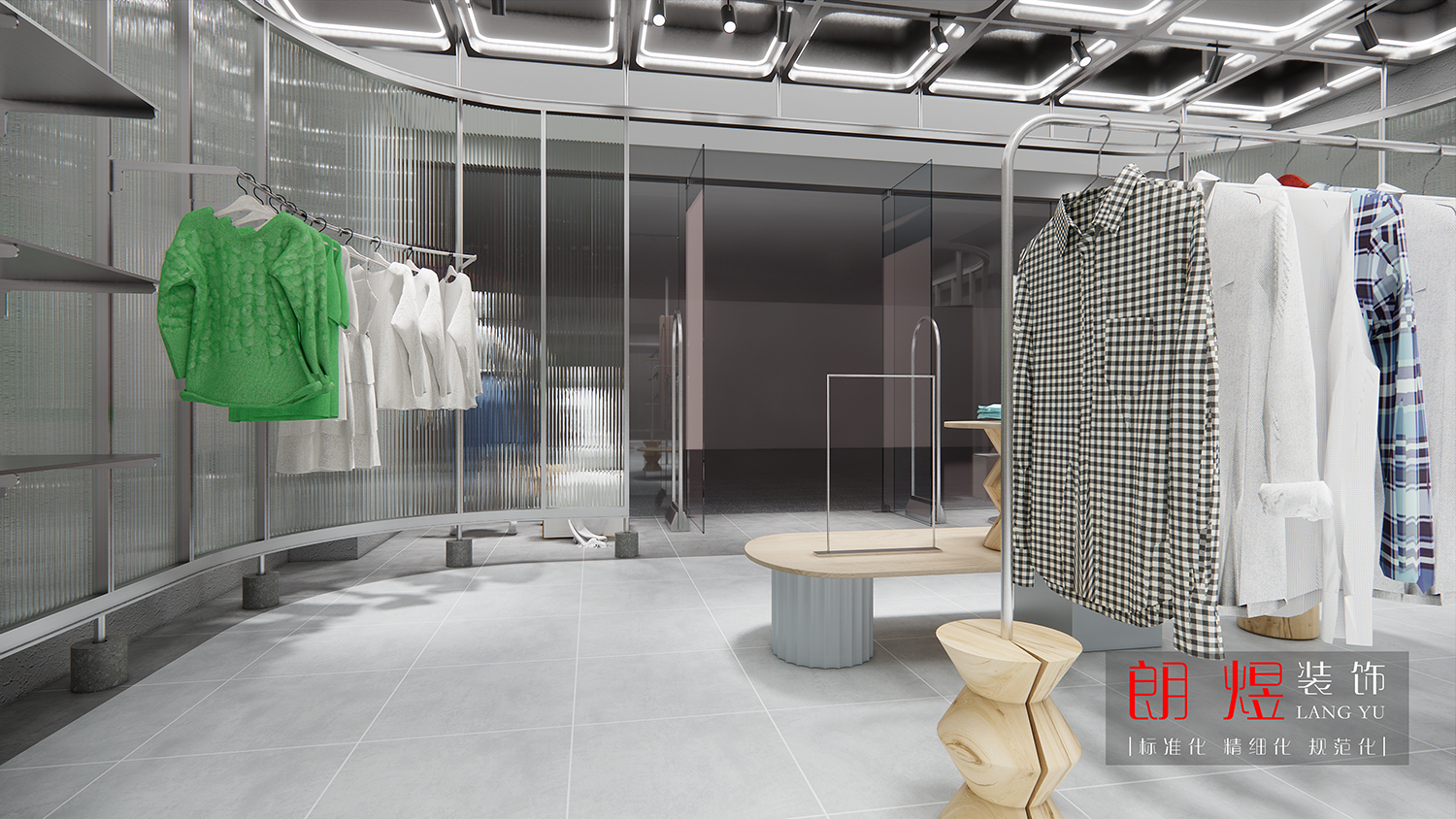 2022年簡約時(shí)尚服裝店裝修效果圖