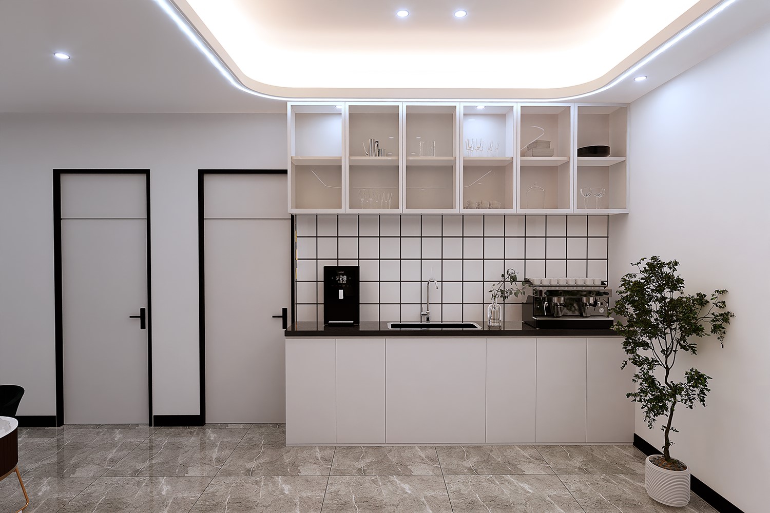 150平美容養(yǎng)生spa門(mén)店裝修效果圖-茶水間