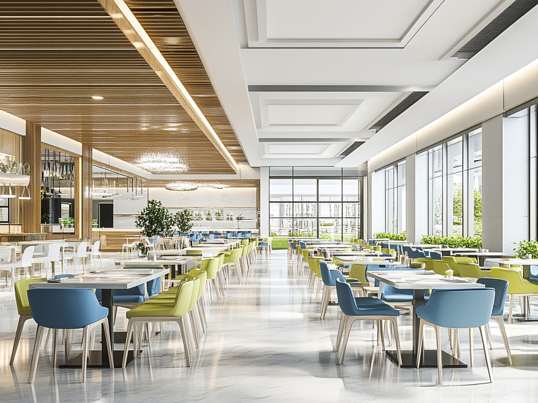 簡(jiǎn)約現(xiàn)代風(fēng)格食堂裝修效果圖