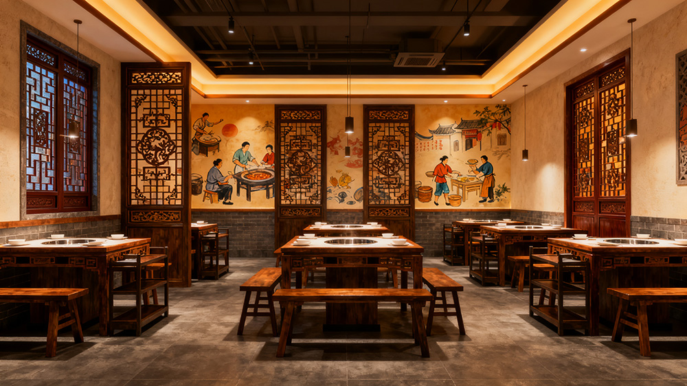 中檔裝修中式火鍋店