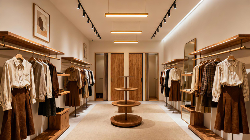 窄長的服裝店鋪怎么裝修？